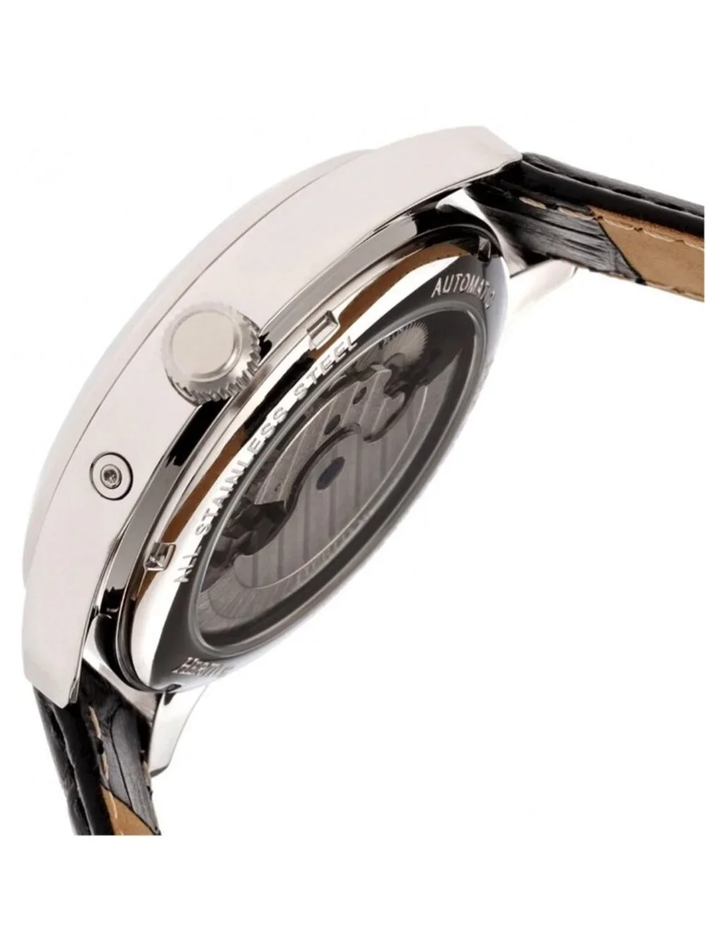 NWT Heritor Sebastian Black Moonphase Dial Black Leather Strap Automatic Men's W
